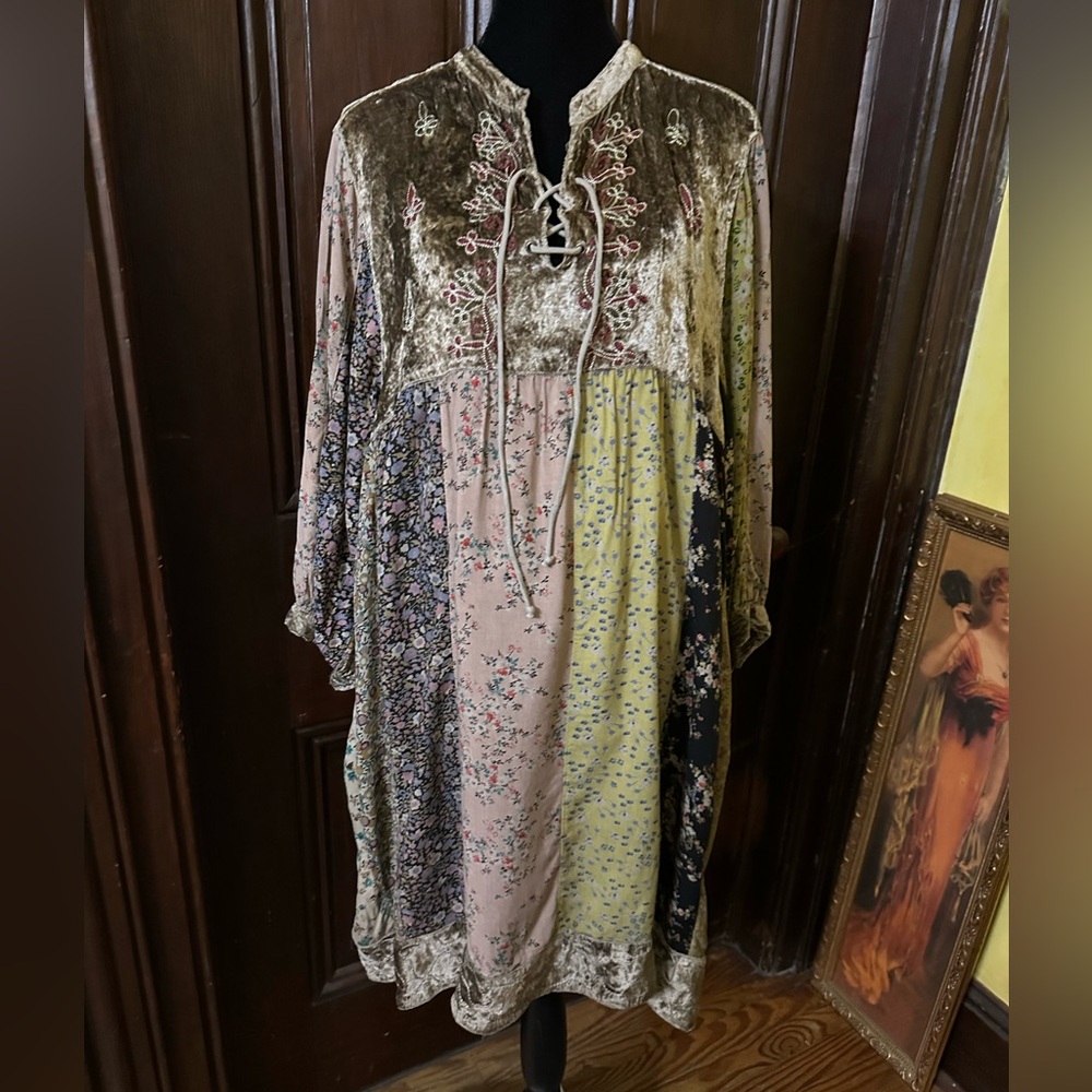 Young Threads Boho Embroidered Patchwork Floral D… - image 5